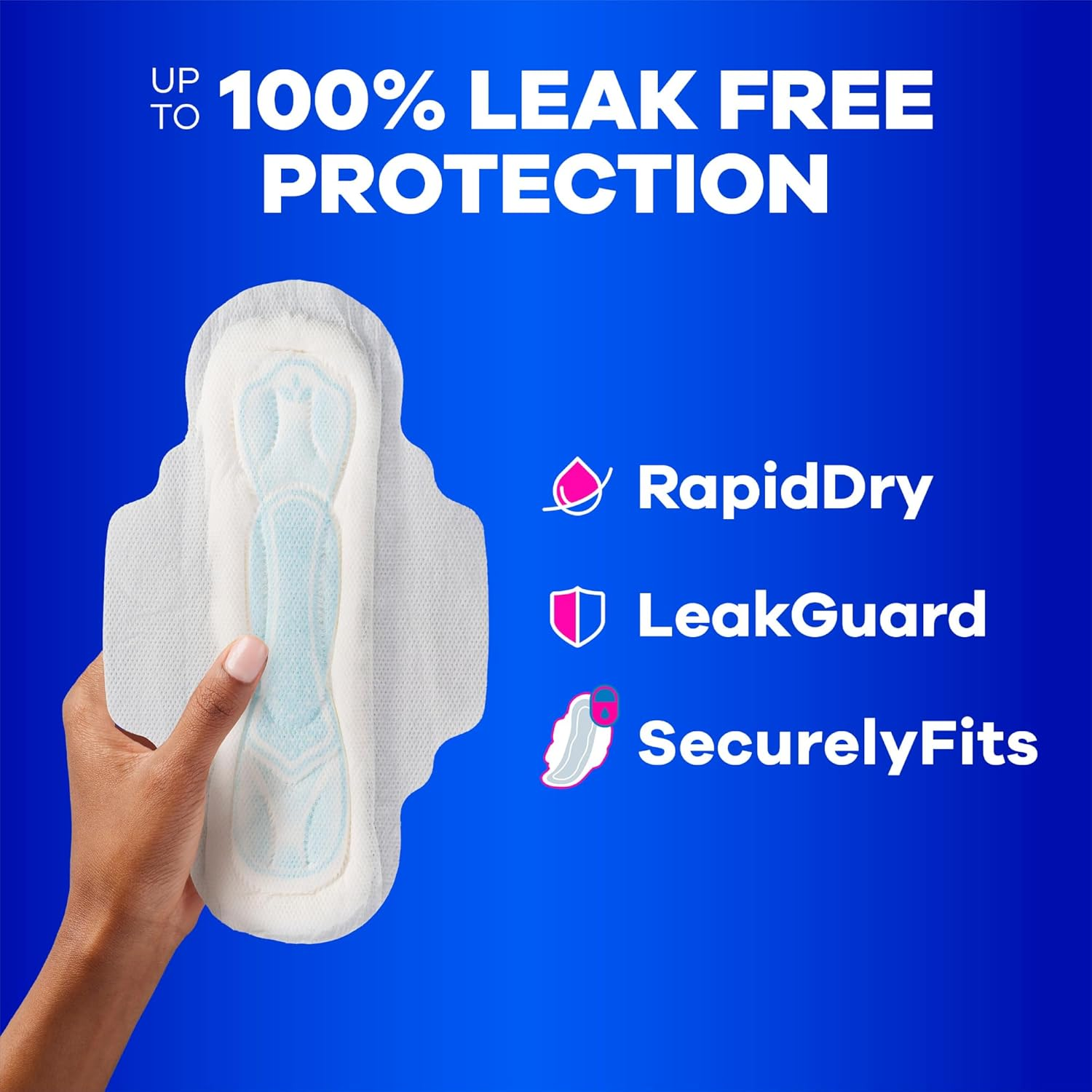 Always Maxi Feminine Pads for Women, Size 2, Long, Super Absorbency, with Wings, Unscented, 42 Count (Packaging May Vary) image number 4