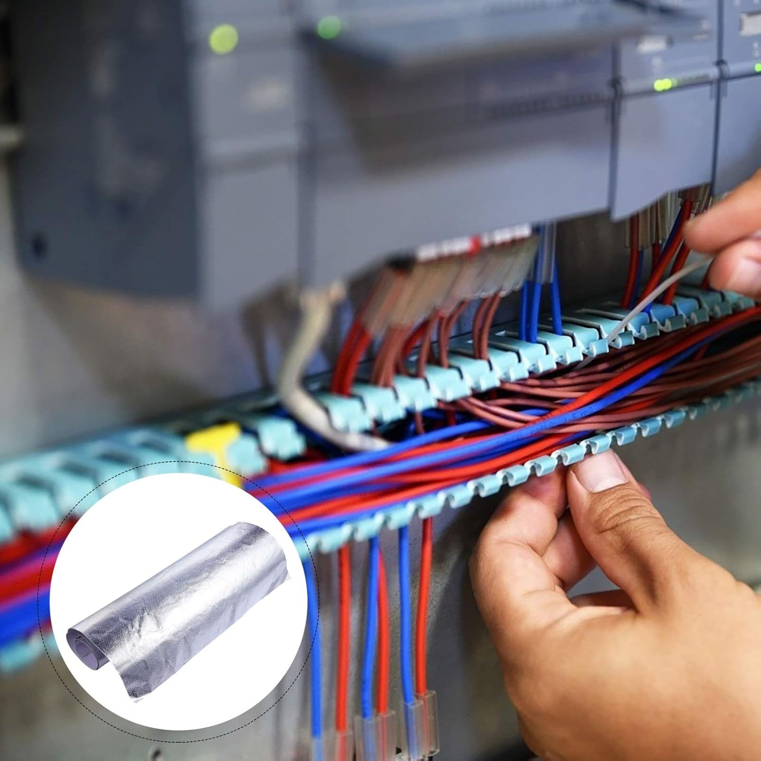 Mobestech Adhesive Backed Aluminum Foil Tape Insulation Material Heat Cover Mat Electrical Tape Thermal Barrier Silver