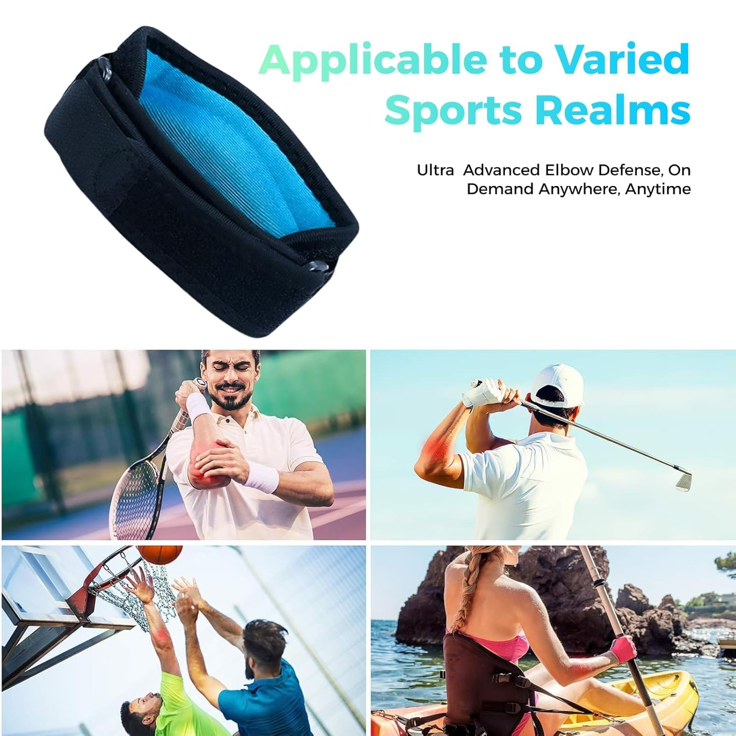 2 Pack Tennis Elbow Brace, Elbow Pain Relief Support for Men & Women, Ideal for Tendonitis, Golfer'S, Tennis Elbow, Includes Compression Pad, Durable & Breathable, One Size Fits All image number 1