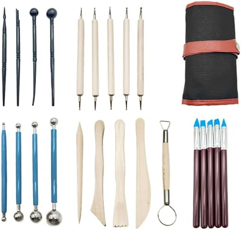 Professional 24-Piece Polymer Clay Tools Kit - Sculpting, Modeling, and Carving Set for Clay Art - Ideal for Beginners and Experts image number 1
