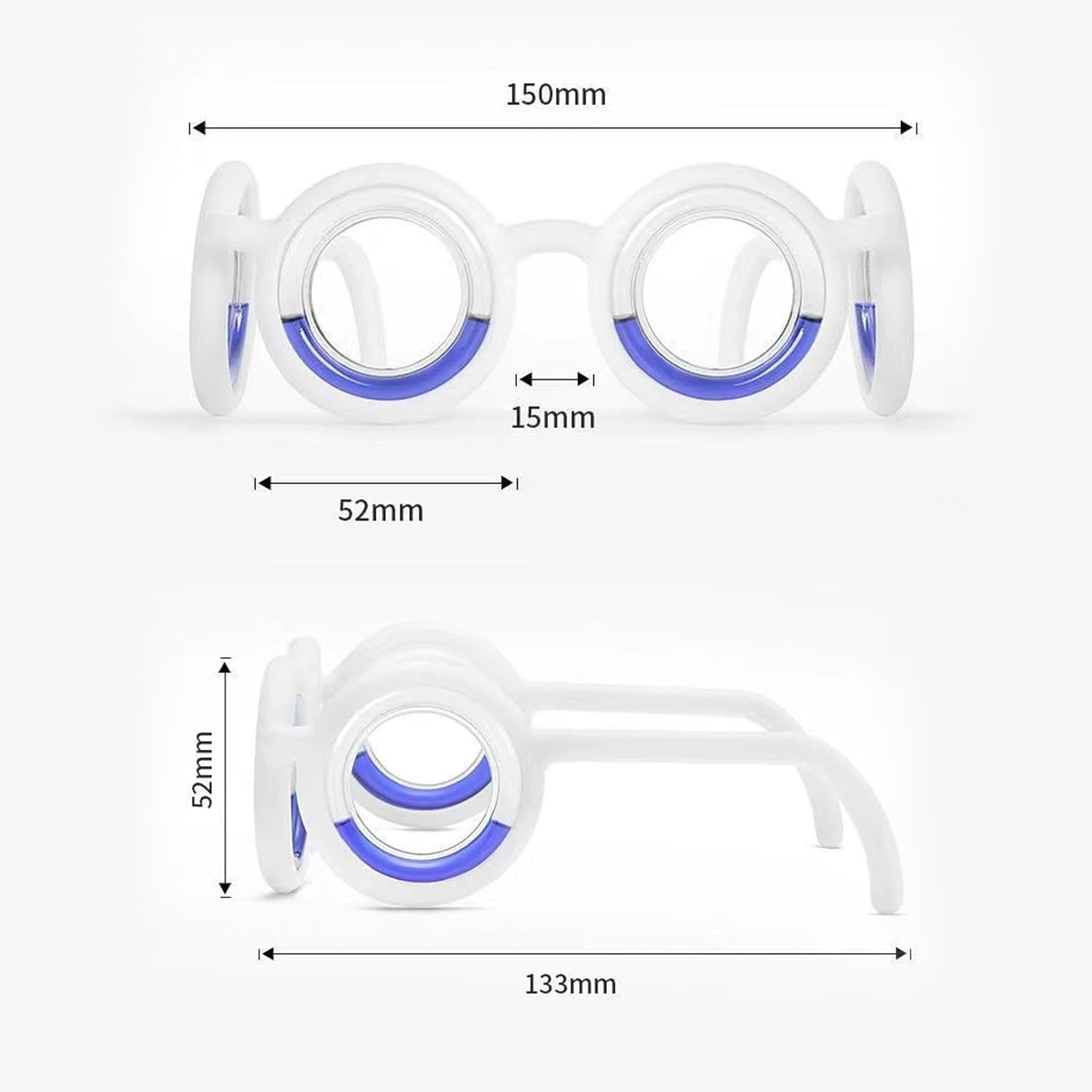 Motion Sickness Glasses - Portable Anti-Motion Sickness Adjustable Lens Technology for Rides/Travel/Games, Anti-Motion Sickness Smart Glasses for Adults and Children (White) image number 5