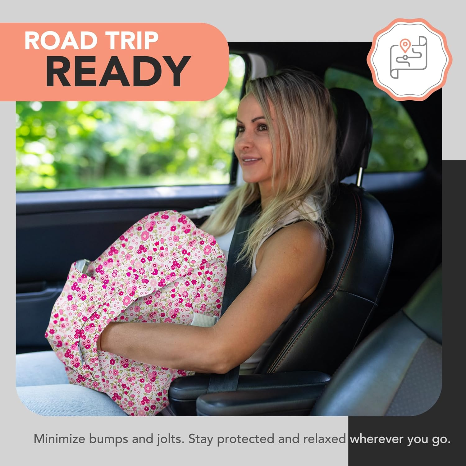 Hysterectomy Pillow for Abdominal Surgery, C Section Pillows, Post Hysterectomy Recovery Must Haves, Recovery Gifts Products, after Surgeries Tummy Tuck Pillow, Heart Surgery Pillows - Pink Flower