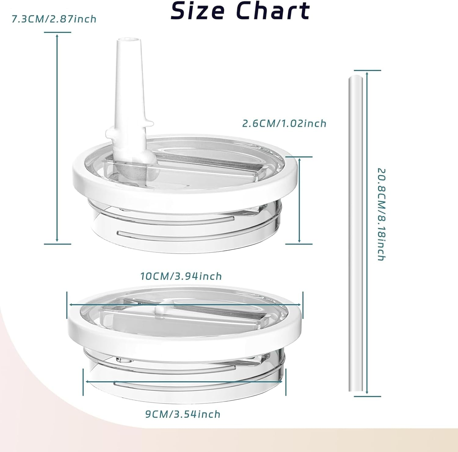 40 Oz Tumbler Flip Straw Lid Replacement Fit for Stanley Quencher, Leak-Proof Splash Resistant Tumbler Lids,Reusable Tumbler Cover for Stanley Cup (2 Pack Cream White) image number 5