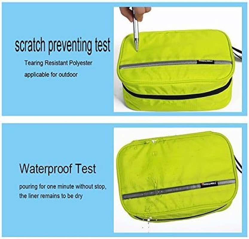 CYBERNOVA Multi-Functional Waterproof Compact Hanging Cosmetic Travel Bag Toilet Bag Toiletry Bag Washbag Organizer Kits/Cosmetic Pouch/Personal Care Hygiene Purse (Yellow-Greeen) image number 5