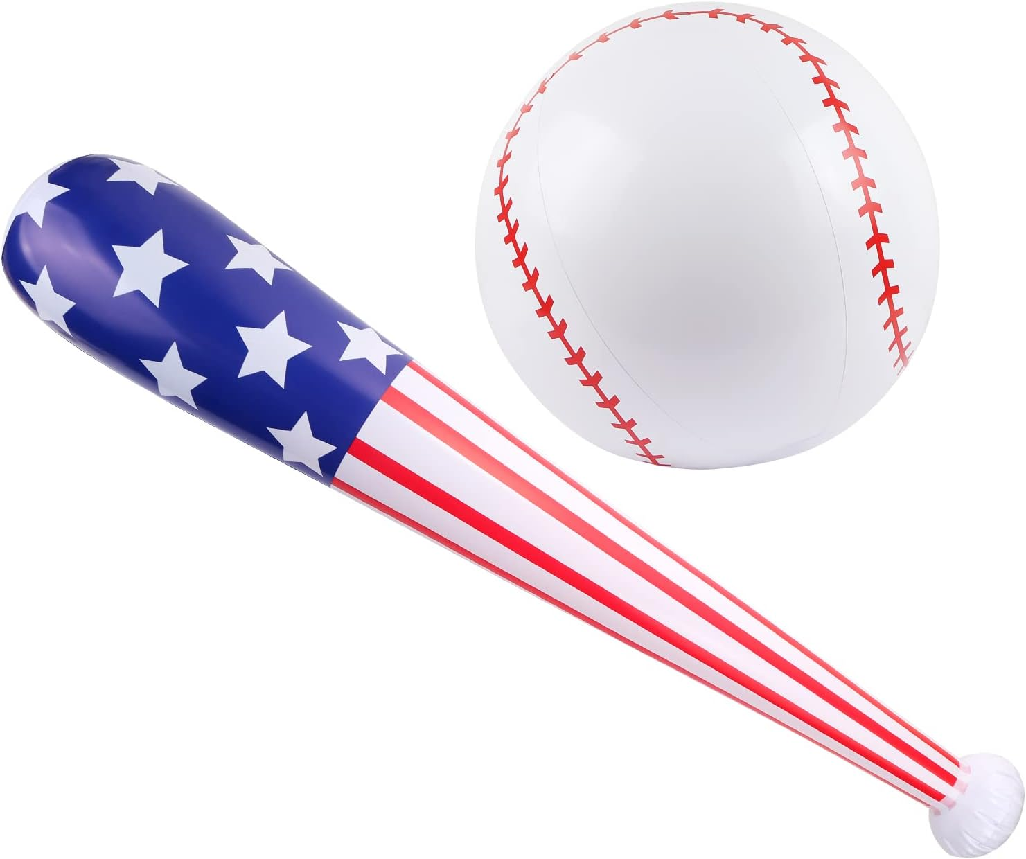 2 Pcs American Flag Inflatable Baseball and Bat, Blow up Beach Ball, Sports Theme Party Favors for Kids Adult Pool, Sports Game Birthday Carnival Decor Photo Props image number 5