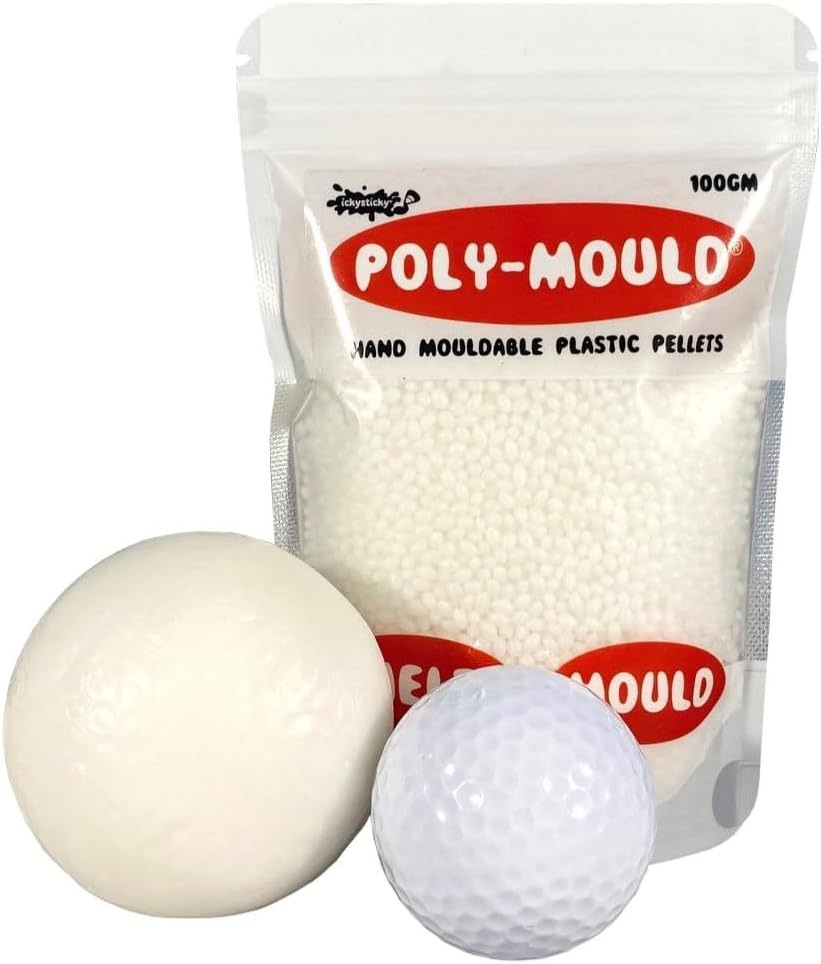 ICKYSTICKY Poly-Mould 100GM Thermoplastic Beads, Meltable Polymorph Pellets, Lightweight Modeling Compound for DIY Crafts, Sculpting, Cosplay Accessories, Repair, DIY image number 1