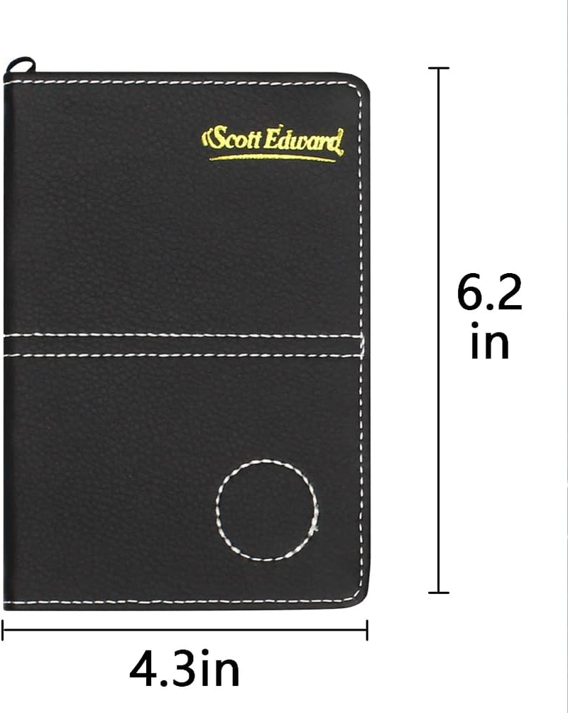 Scott Edward Golf Scorecard Cover Leather Scorecard Holder Statistic and Score Tracking Waterproof Soft Thick Umpire Lineup Card Holder - Blue Texture image number 5