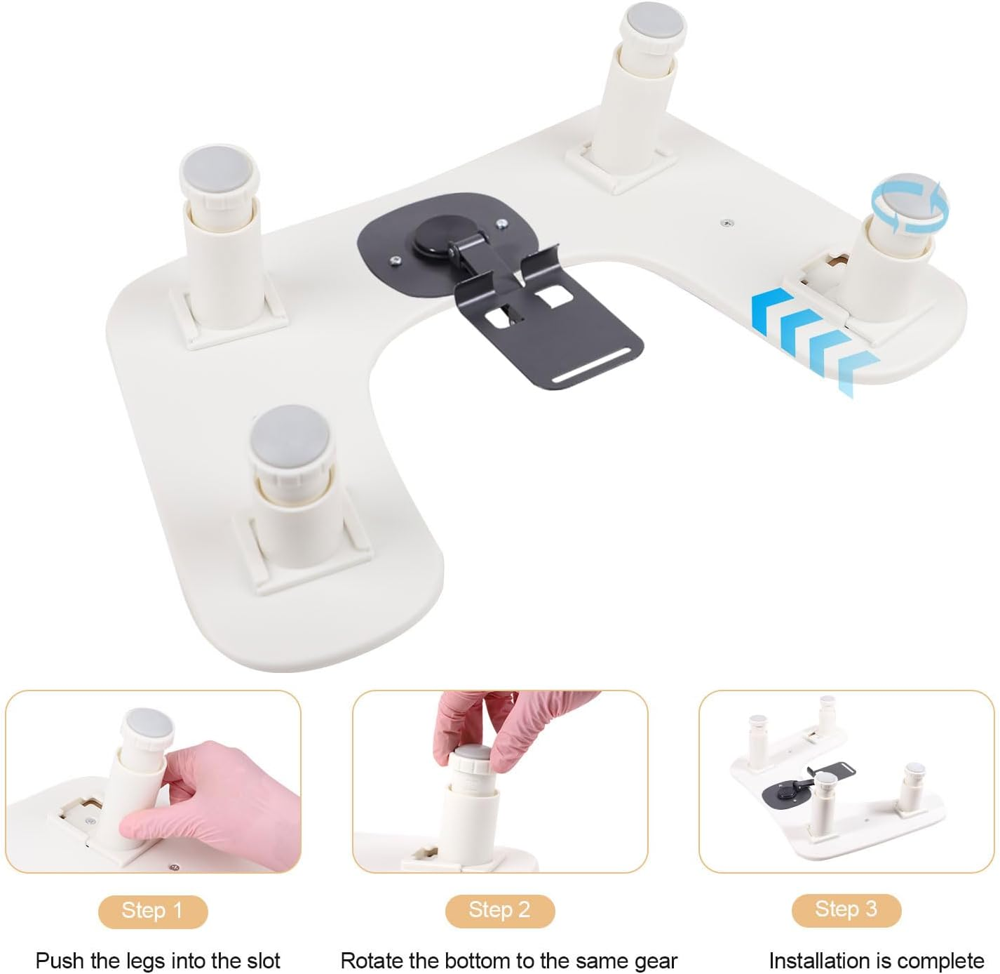 Arm Rest for Nails Tech with Adjustable Base,U Shaped Comfortable Manicure Nail Hand Rest Stand Pillow Cushion for Acrylic Nail Art Tech(Black) - Black image number 5