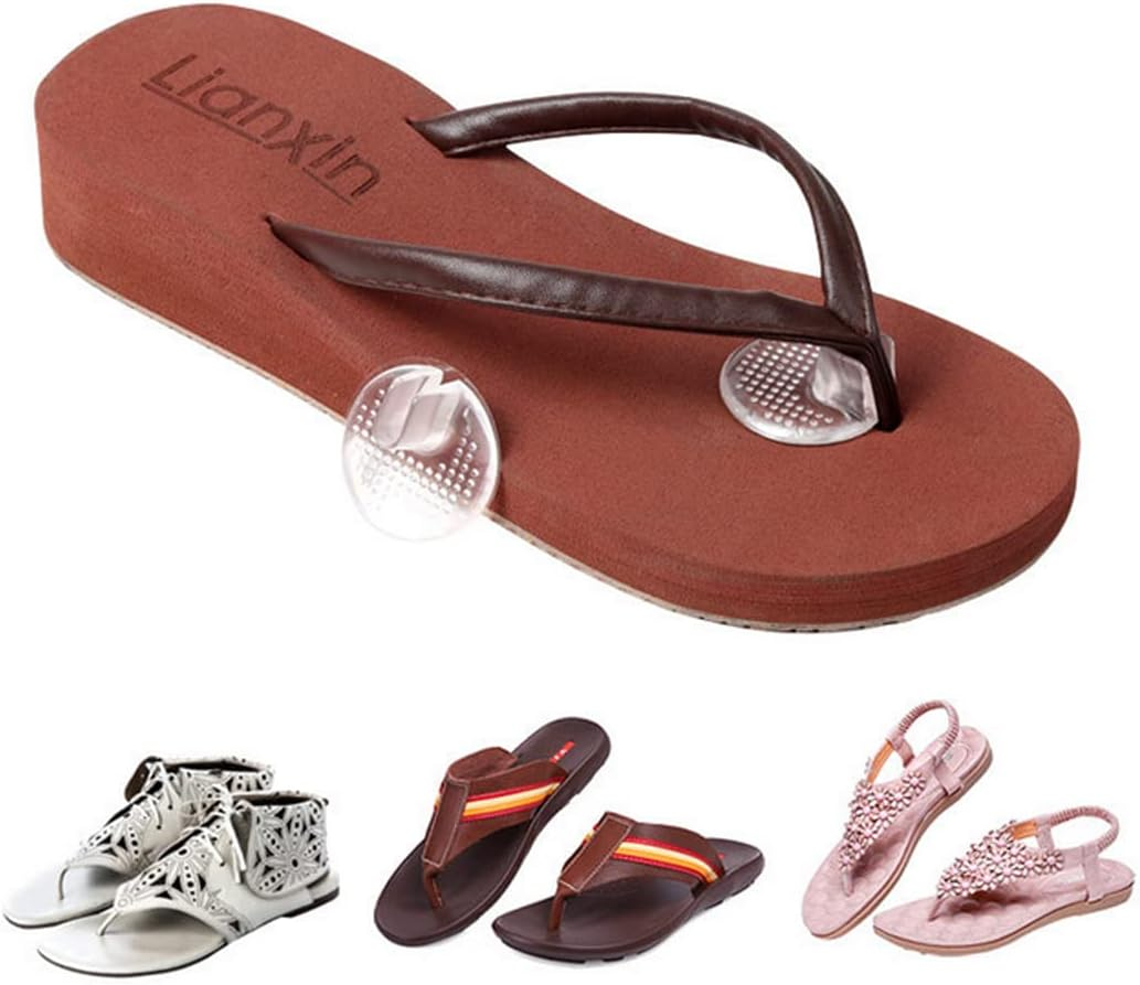 (Style 2) - 3Pairs Soft Silicone Flip Gel Cushions Pad Toe Protectors for Thong Sandal Flip Flop Gel Inserts Guards Insoles Shoes Grip Pads (Style 2) image number 6