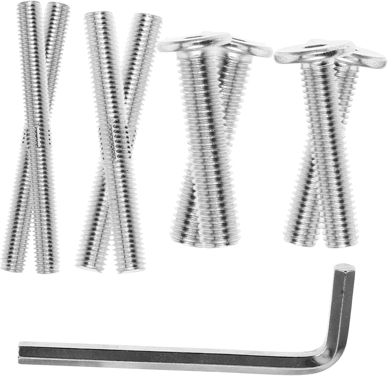 Alasum Cat Scratching Post Replacement Parts Screws Set with Double End Threaded Bolts, Flat Head Bolts, and Allen Key, M8 X 10Mm 8Mm Hardware for DIY Cat Furniture Assembly image number 4