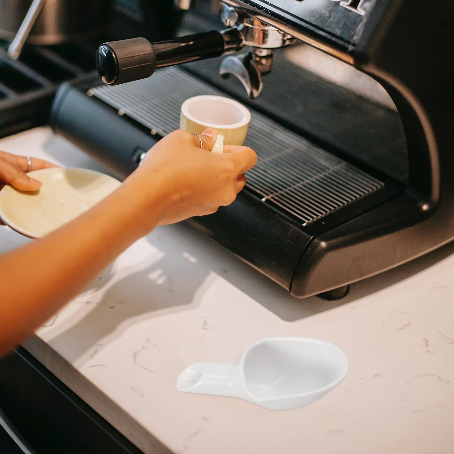 TOMETURE Coffee Scoop Measuring Spoon 20G Ceramic Coffee Bean Scooper White Filling Loose Leaf Tea Protein Powder Kitchen Baking Tool image number 2