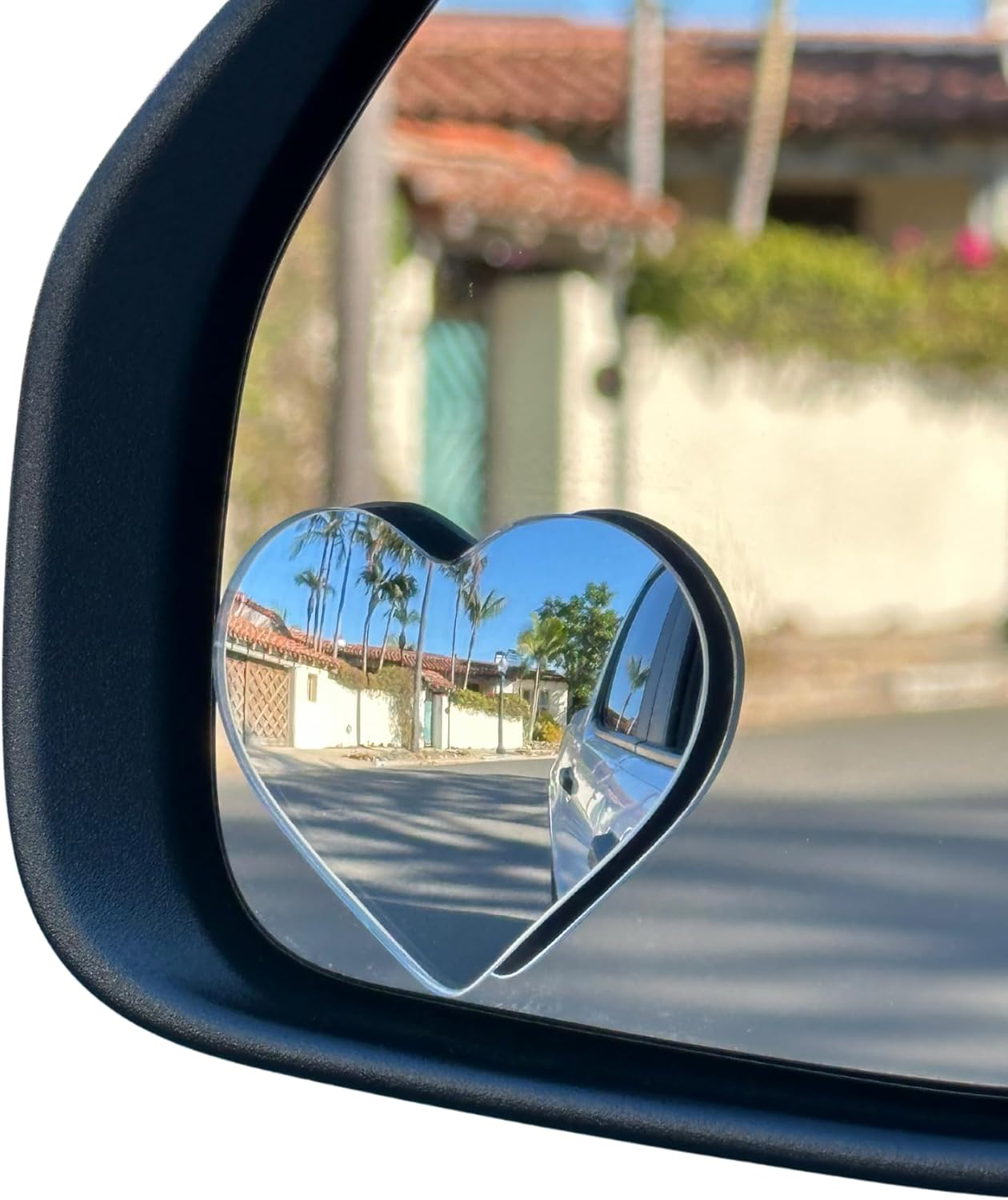 2Pcs Heart Shaped Blind Spot Mirrors for Cars &ndash; Convex Rearview Mirror for Enhanced Safety &ndash; Universal Fit Stick-On Side Mirror with Cute Heart Design &ndash; Perfect for Cars, Suvs, Trucks image number 5