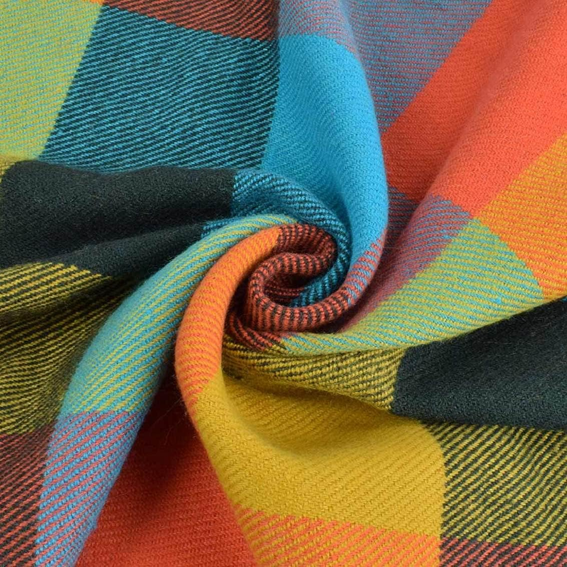 Heekpek Mens Scarves Winter Soft Warm Tassel Scarf for Women Men Cashmere Feel Stripe Plaid Tartan Scarf image number 2