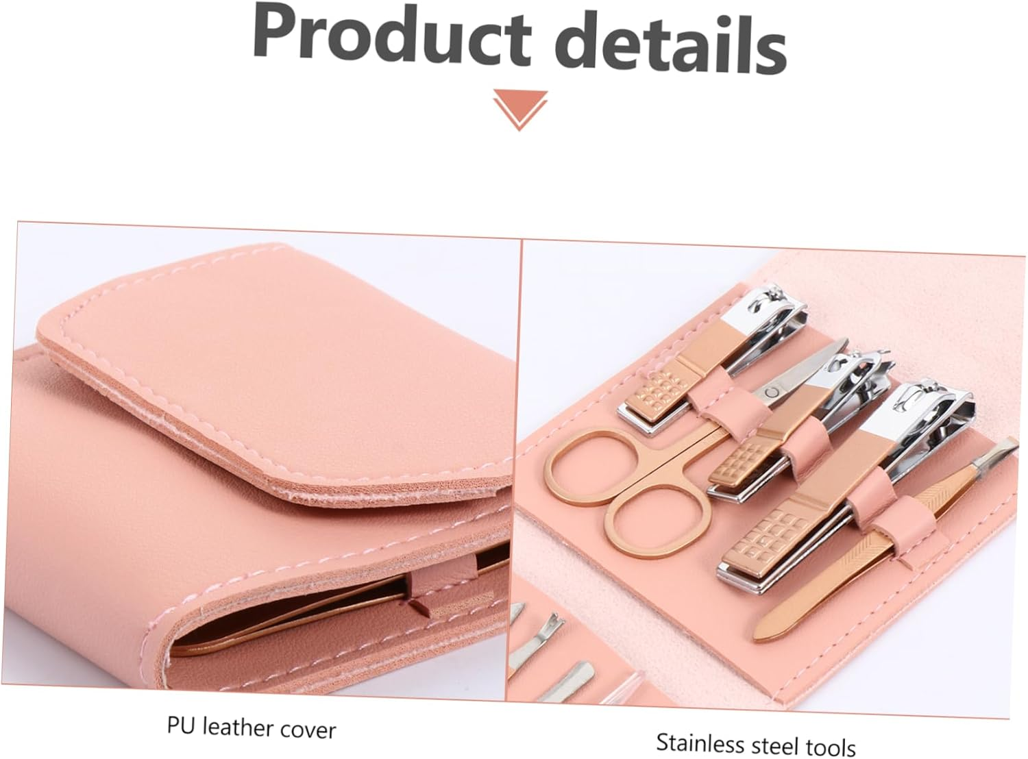 FOYTOKI Stainless Steel Nail Clipper Set Sturdy Manicure Tool Portable Grooming Kit Rose Gold Design for Home Use image number 4