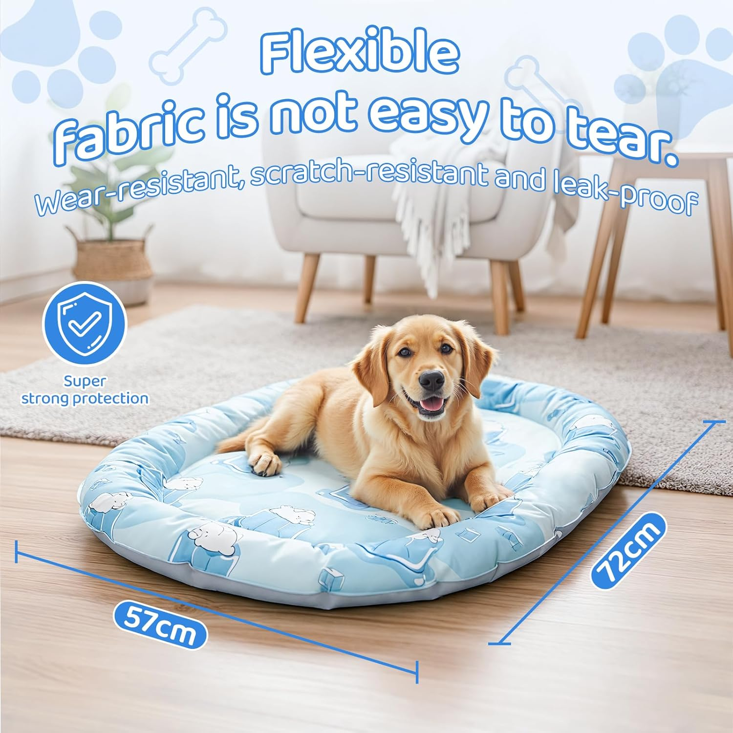 LOVELEDI Dog Cooling Mat - Durable Pet Cooling Pad for Small/Medium Dogs & Cats, Ultra-Comfortable 72X57Cm Dog Sofa Cooling Bed, Endothermic & Easy Clean Portable Ice Mats for Indoor Outdoor Summer image number 4