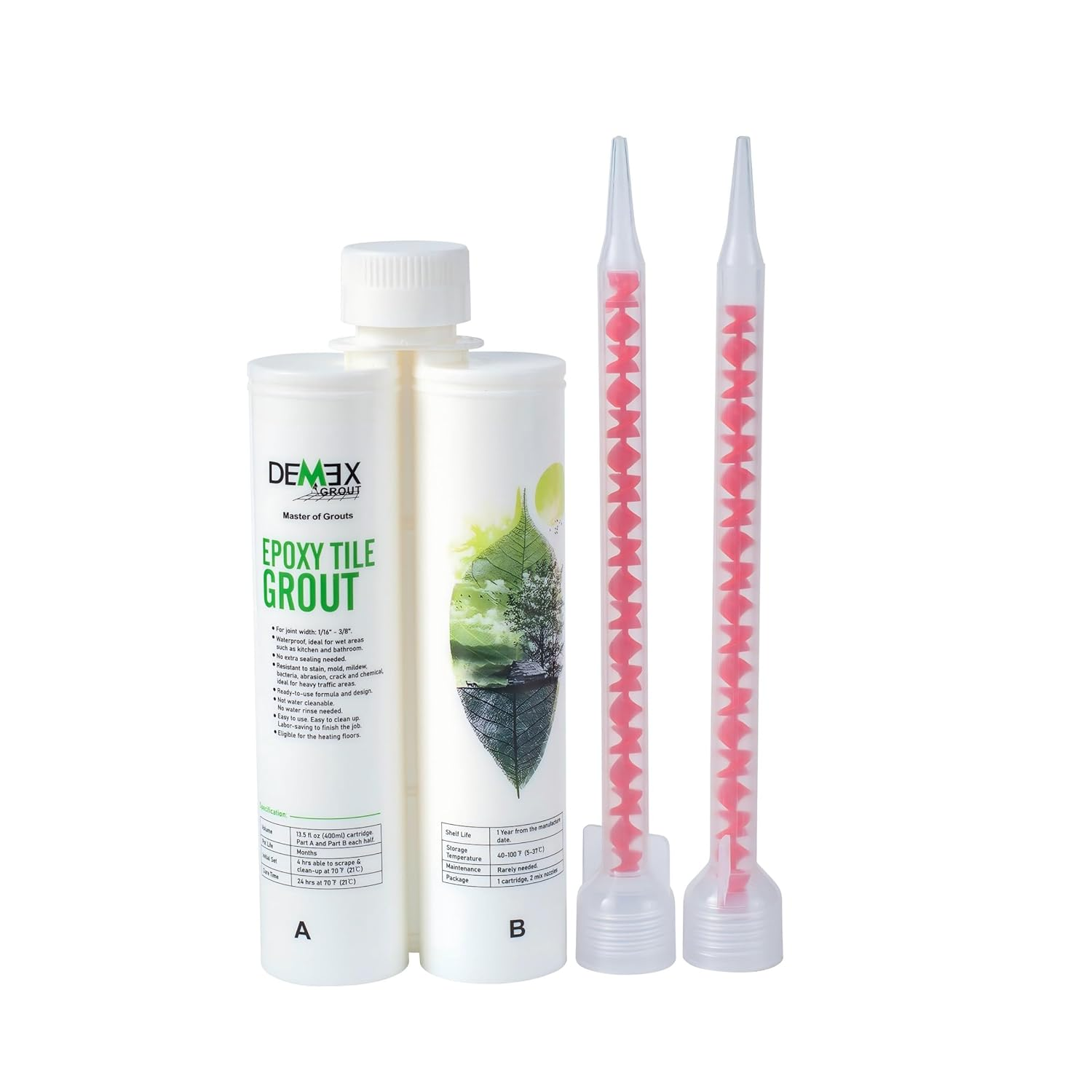 Epoxy Grout for Tile & Stone, Waterproof, Stain, Mold, Mildew, Crack & Chemical Resistant for Floor & Wall, Ready to Use, Easy to Apply & Clean (Charcoal, 1 Pk)