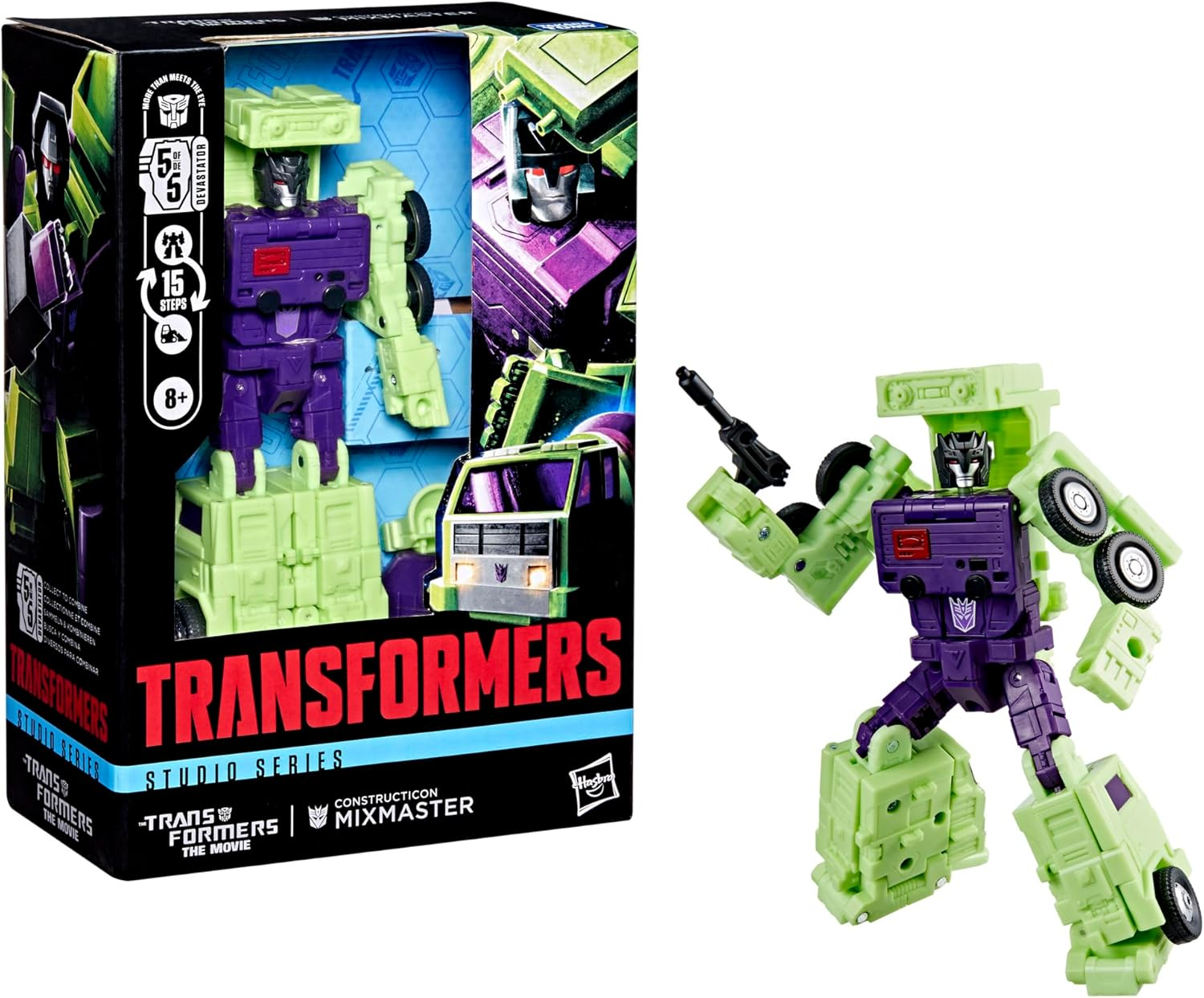 Transformers Toys Studio Series Voyager Class the Transformers: the Movie Constructicon Mixmaster, 5.5-Inch Converting Action Figure, Robot Toys for Ages 8+ image number 3