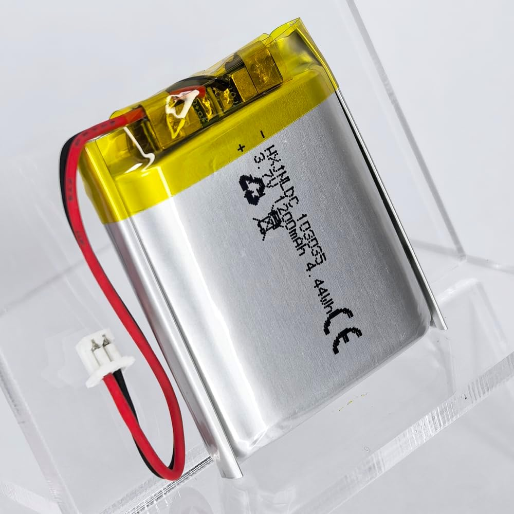 DC 3.7V 1200Mah 103035 Rechargeable Lithium Polymer Battery, Suitable for DIY 3.7-5V Electronic Products with Built-In 2-Wire Battery Replacement and LED Lights image number 3