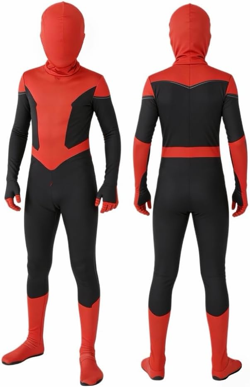 AUTOWT Superhero Cosplay Costume, Spandex Hood Jumpsuit, Halloween Christmas Birthday Party Spider Cosplay Suit for Children Kid Boys, 3D Style