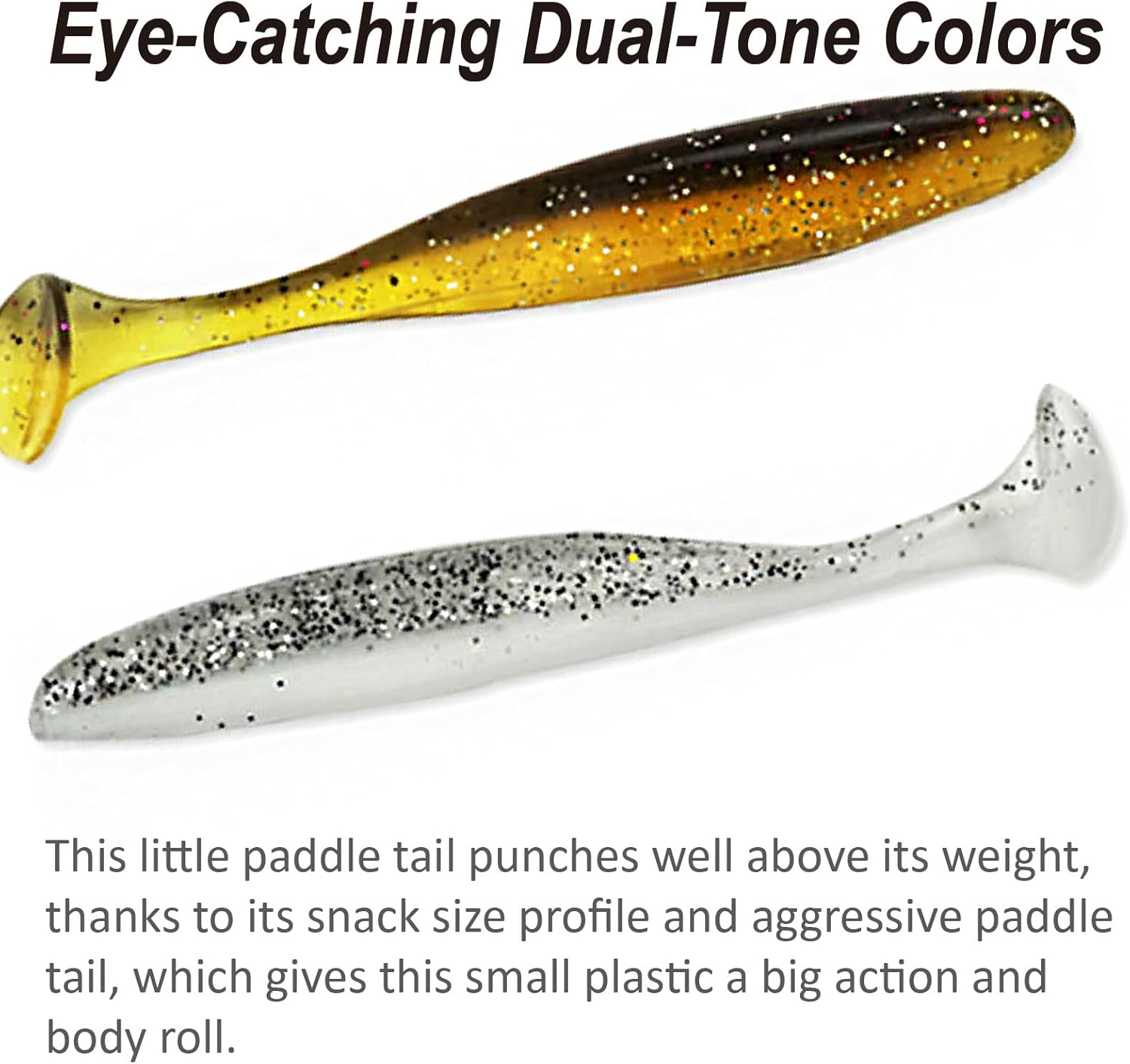 Soft Plastic Lures Bait Great for Sinker Hook Saltwater Fishing Freshwater Reef Paddle Tail Swimbait Fishing image number 2