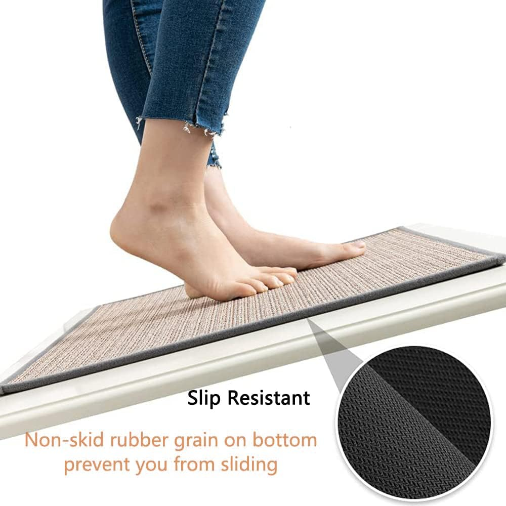 2 PCS Kitchen Rugs Washable, Non-Slip Kitchen Mats Natural Rubber Kitchen Mats for Floor Runner Rugs Set for Kitchen Floor Front of Sink, Hallway, Laundry Room (Grey) - Grey image number 4