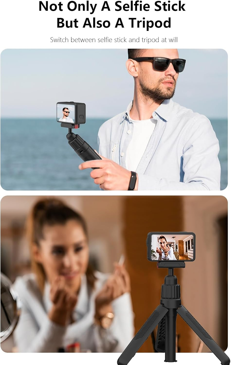 NEOSOU Osmo Action Tripod Stand with Magnetic Quick Release Adapter, Mini 360 Selfie Stick Extension Rod for DJI Osmo 360 Osmo Action 5 Pro 4 3 Accessories image number 5