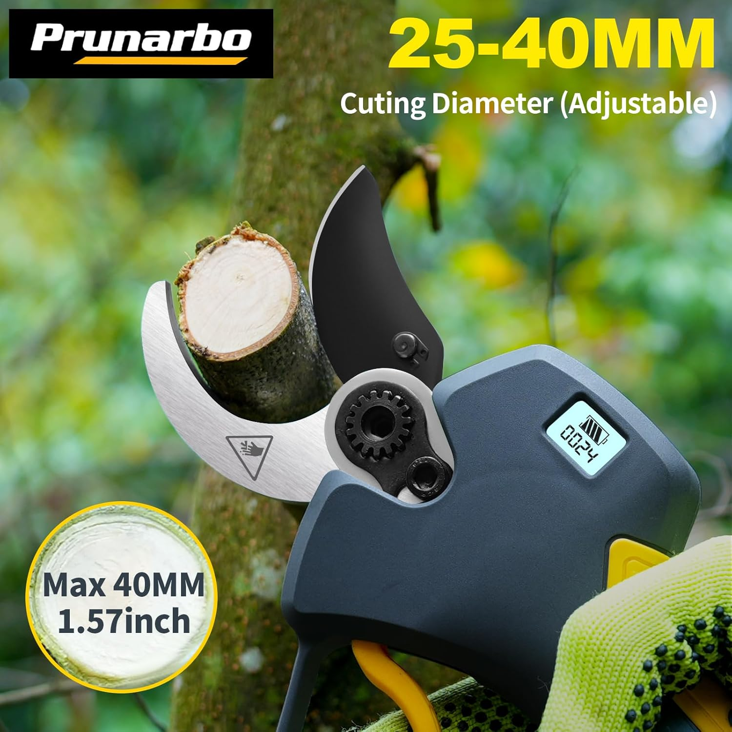 Prunarbo Electric Pruning Shears Cordless 40Mm with 4000Mah Batteries, Compatible with Makita 18V Battery Powered Pruner 1.6'' Electric Secateurs Branch Cutter Professional Garden Tool image number 5