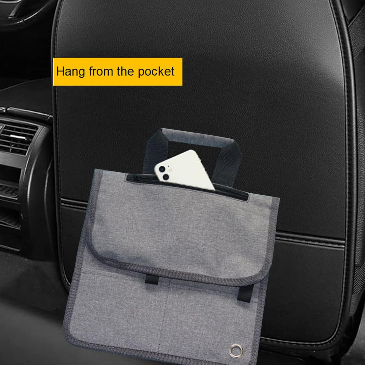 Travel Seat Pocket Organizer: Versatile Hazelnut & Car Storage, Great Travel Caddy | for Electronics, Wallet, Feather, Baby Items | Pocket image number 5