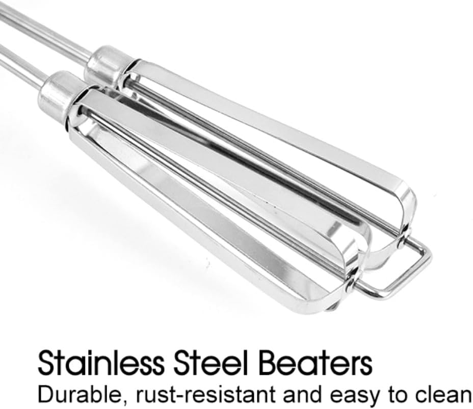 OZSTOCK Manual Hand Mixer Stainless Steel &ndash; Egg Beater & Dough Whisk with Comfort Grip Handle &ndash; Rotary Whisk Tool for Baking, Whipping Cream, Mixing Batter &ndash; 6.5X25.5Cm, No Electricity Needed (1) image number 2