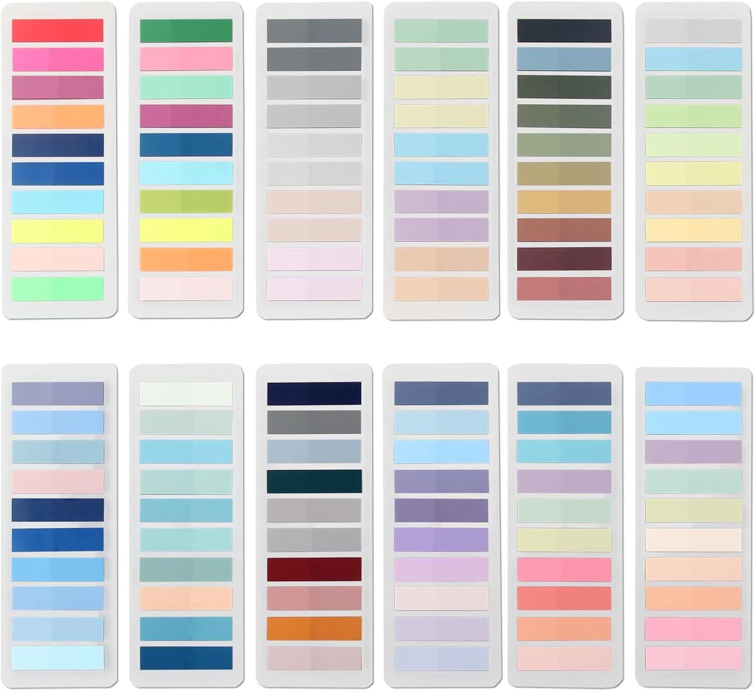 2400Pcs Sticky Tabs Book Tabs, Translucent Sticky Notes, Repositionable Book Markers, Morandi Book Flags Strip, Writable Book Annotation Supplies, Page Tabs, File Index Tabs image number 5