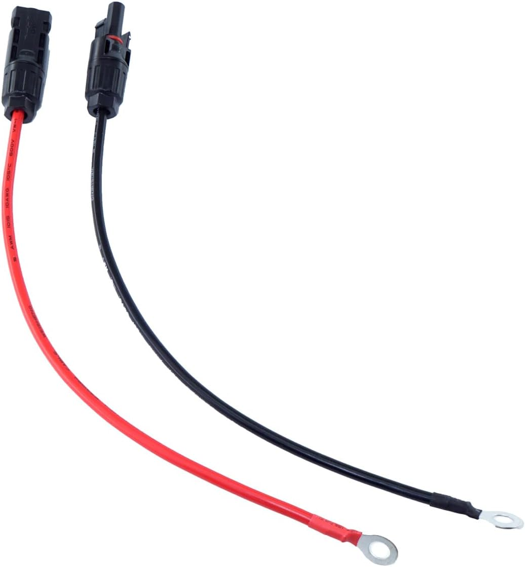 Ihaospace 10AWG Solar Panel Male to O-Ring Solar Cable Kit Solar Plug to O-Ring Terminal Cable for Solar Generator Inverter Battery Pack Charger image number 4