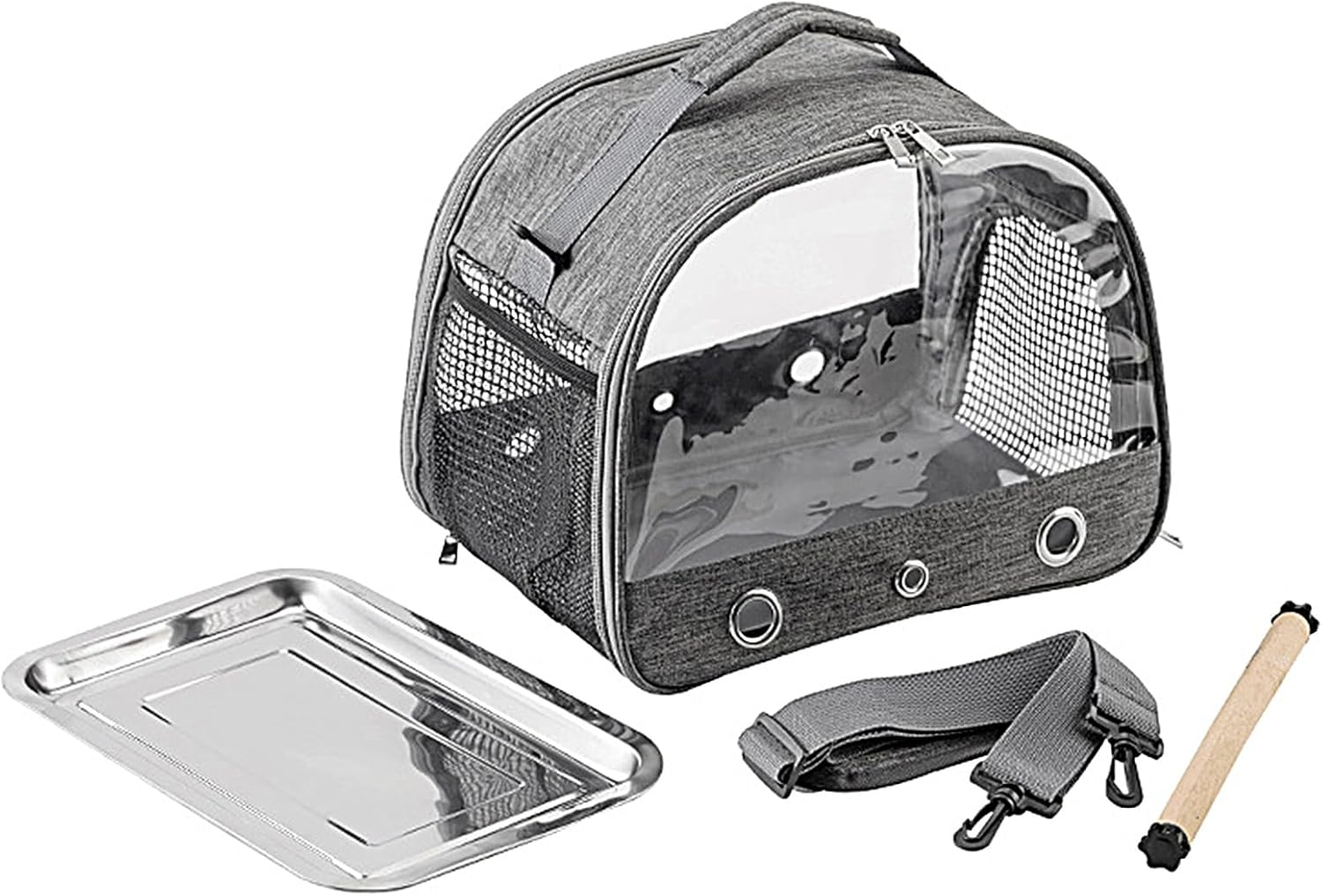 Bird Travel Cage - Portable Bird Travel Bag | Travel Backpack with Perch and Standing Tray, Breathable Pet Carrier for Veterinary Visits, Outdoor Adventure, Shopping image number 5