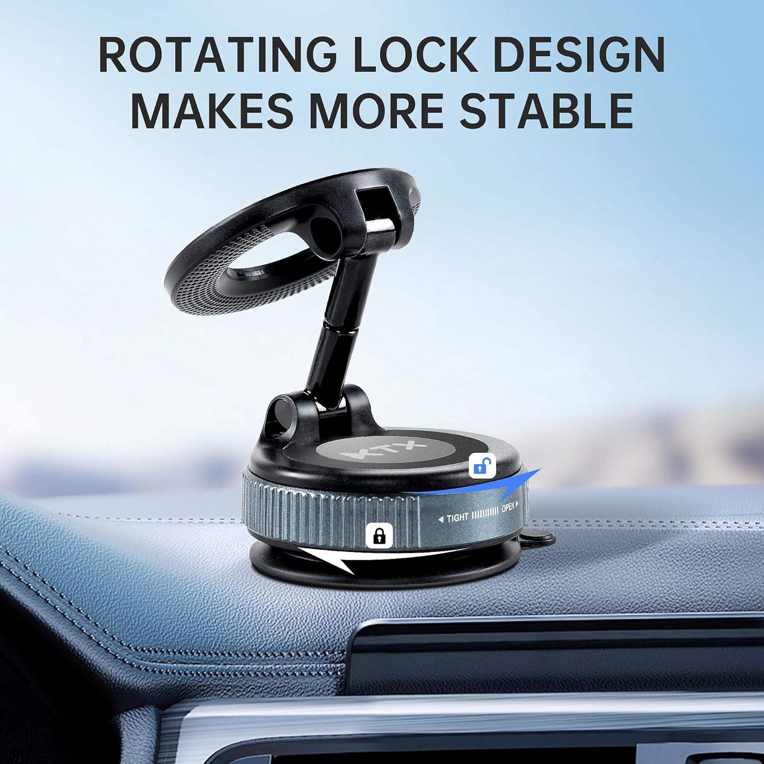 KTX Magnetic Car Mount Holder with Adjustable Ring Base, 360&deg; Rotation Dashboard Phone Stand Compatible with Magsafe &ndash; Strong Magnet, Secure Lock Design, Easy One-Hand Use image number 6