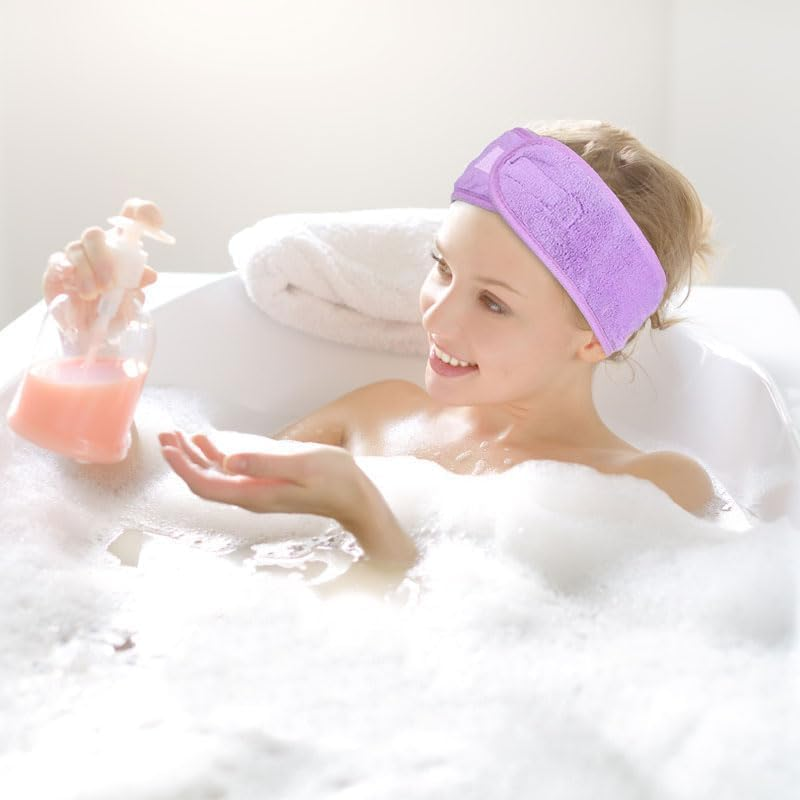 Pack of 3 Spa Facial Headband Makeup Hair Band Women (Black) image number 4