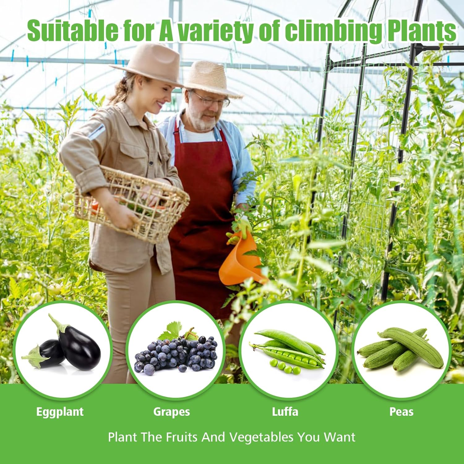 Garden Arch Trellis for Climbing Plants Outdoor - Cucumber Trellis for Raised Bed, Size:71 * 87 Inch, Garden Trellis for Climbing Plants, Cucumber, Vegetable, Tomato, Flowers image number 1