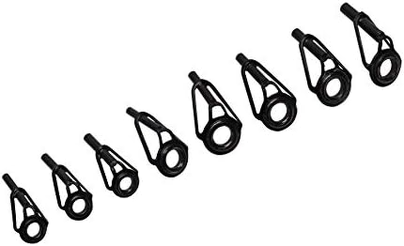 Z&S 8Pcs Casting Fishing Rod Guides Ceramic Ring Stainless Steel Frame Eyelet Guide Fishing Rod Repair Kit Tip Top Replacement image number 2