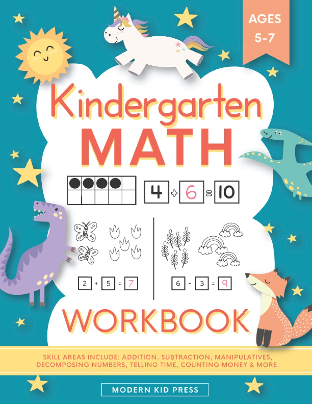 Kindergarten Math Workbook: Kindergarten and 1St Grade Workbook Age 5-7 | Homeschool Kindergarteners | Addition and Subtraction Activities + Worksheets image number 2