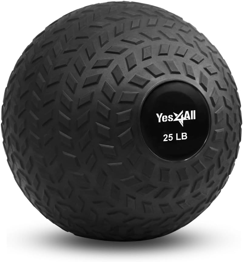 Yes4All Slam Balls Upgraded, 10-40Lb Medicine Ball Weight, Durable PVC Sand Filled Workout Dynamic Medicine Ball for Core Strengthen