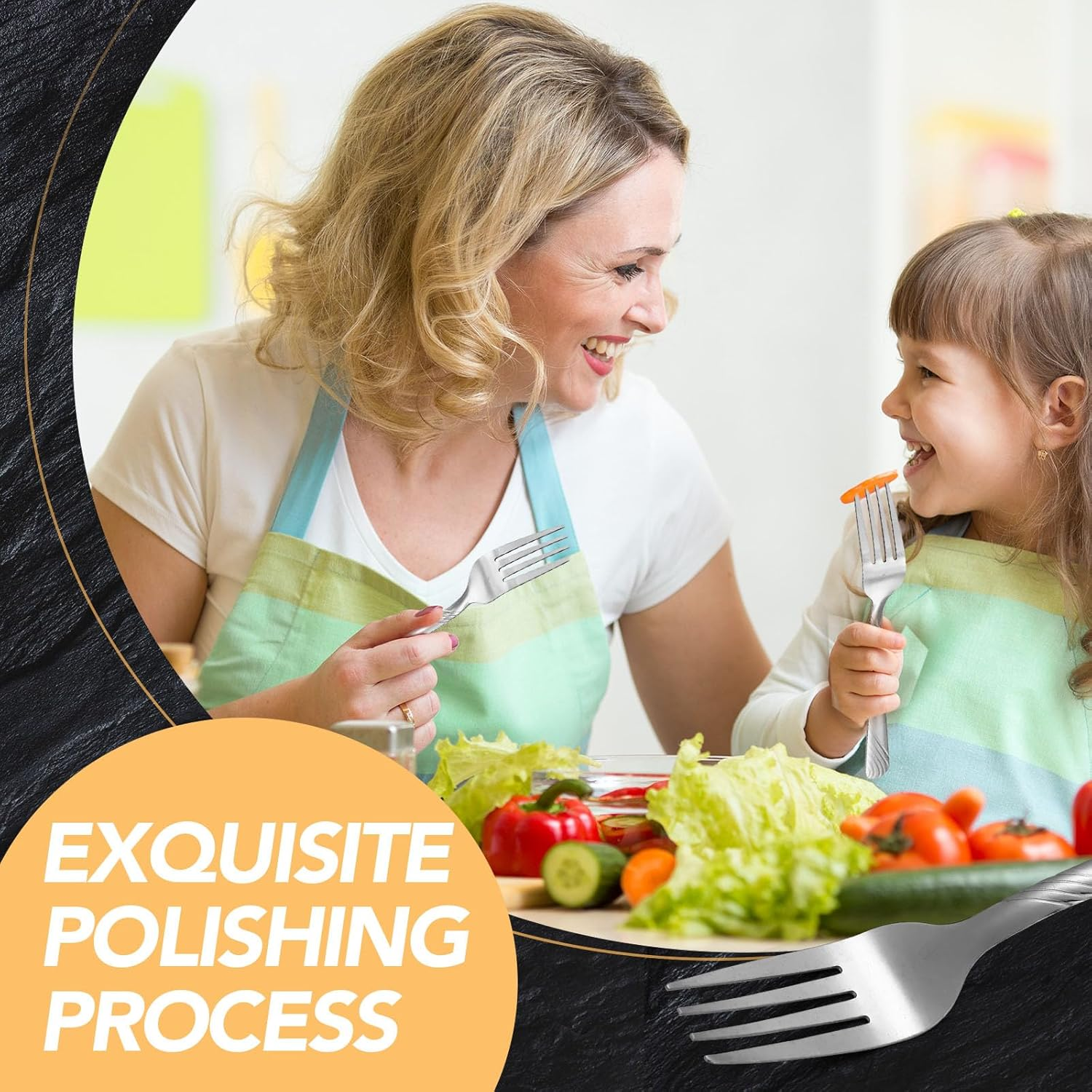 Yiyiring 50 Pieces Stainless Steel Forks Silverware Set 6.7 Inches Dinner Flatware Salad Forks Bulk Mirror Polished, Dishwasher Safe, Use for Home, Kitchen and Restaurant image number 2