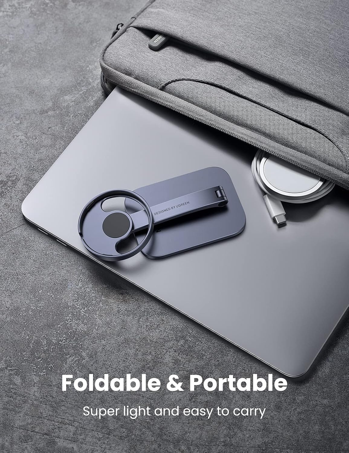 UGREEN 40290 Desk Adjustable and Foldable Aluminum Magsafe Charging Stand image number 3