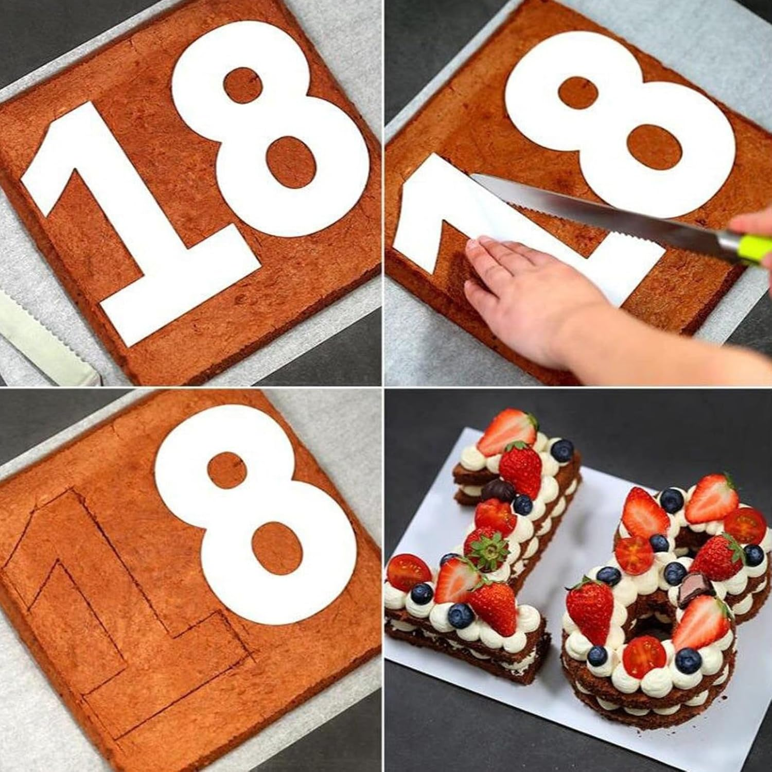 9 Piece Number Moulds for Baking, Large Baking Moulds for Numbers 0-8, Cake Moulds Set, Number Baking Cake Moulds for Wedding, Birthday, Anniversary, Number Baking Moulds for Cake Decoration image number 6