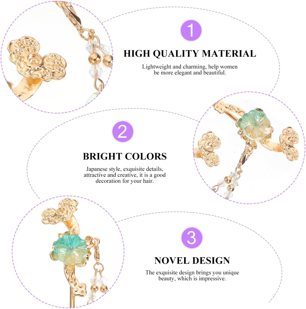 2Pcs Chinese Style Alloy Hair Stick Vintage Hair Pins for Women Multi-Functional for Casual Parties and Cosplay Unique Present image number 1