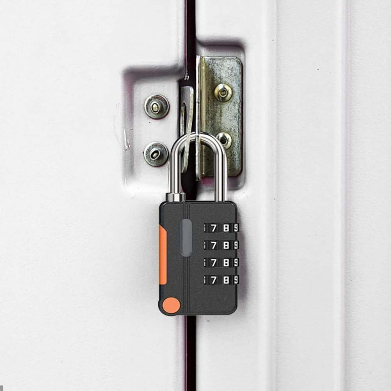 2 Pack 4 Digit Combination Lock Set &ndash; Small Waterproof Padlocks for School, Gym, Sports Lockers, Fences, Toolboxes, Gates, Cases, Hasp Storage (Black)