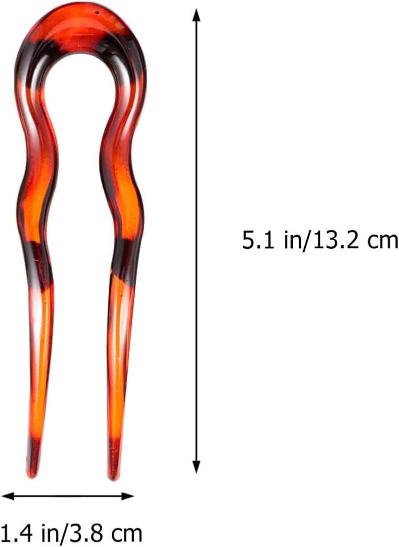 3Pcs U-Shaped Resin Hairpin Clips for Women Unique Design for Long Thick Hair Stylish Hair Accessories for All Types and Colors for Various Occasions image number 4