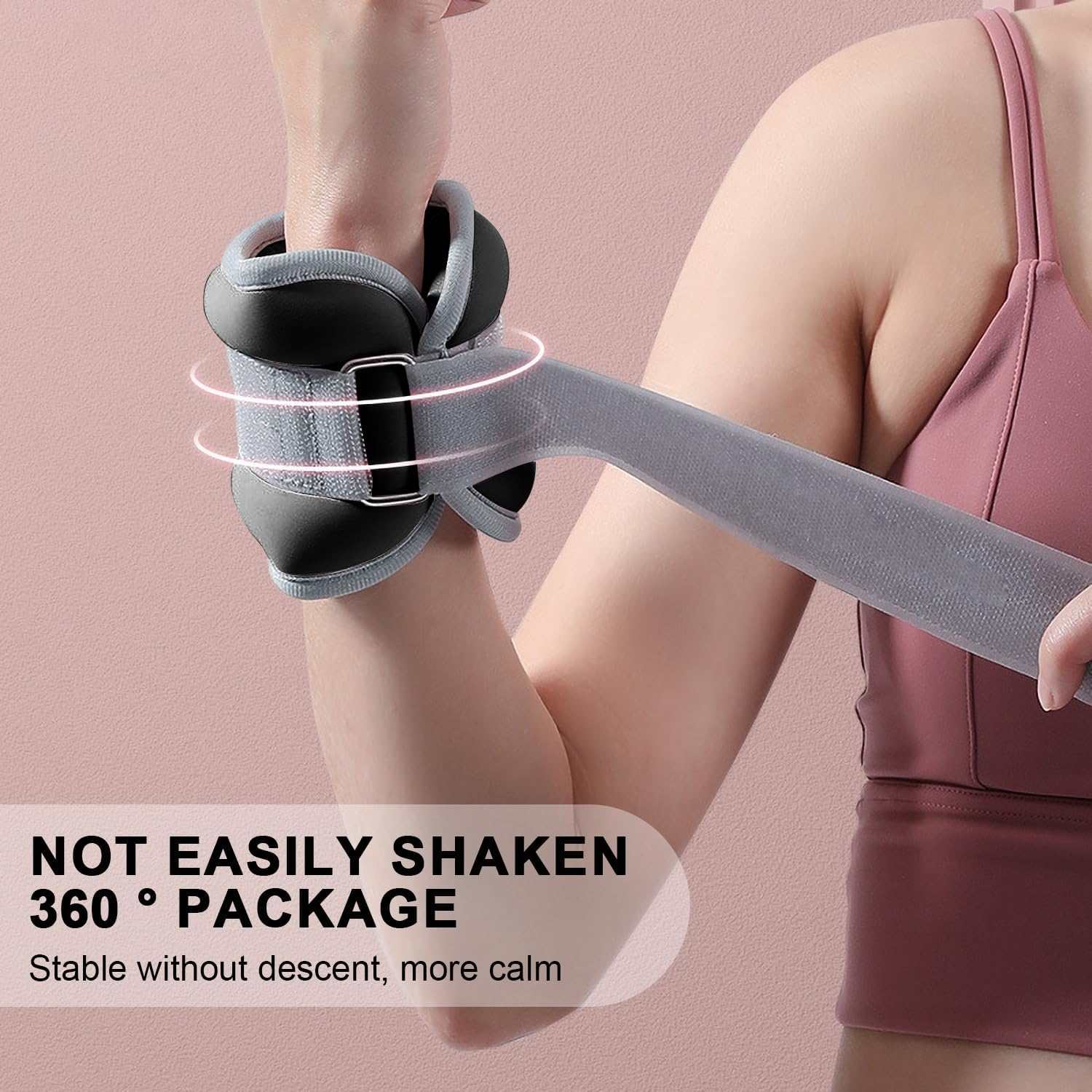 Wrist Ankle Arm Leg Weights Set of 2 (1KG/PCS) Adjustable Wearable Ankle Weight Wrist Weights Gym Sandbag Training Fitness Equipment for Walking, Yoga, Dance, Barre, Pilates, Cardio, Aerobics, Jogging