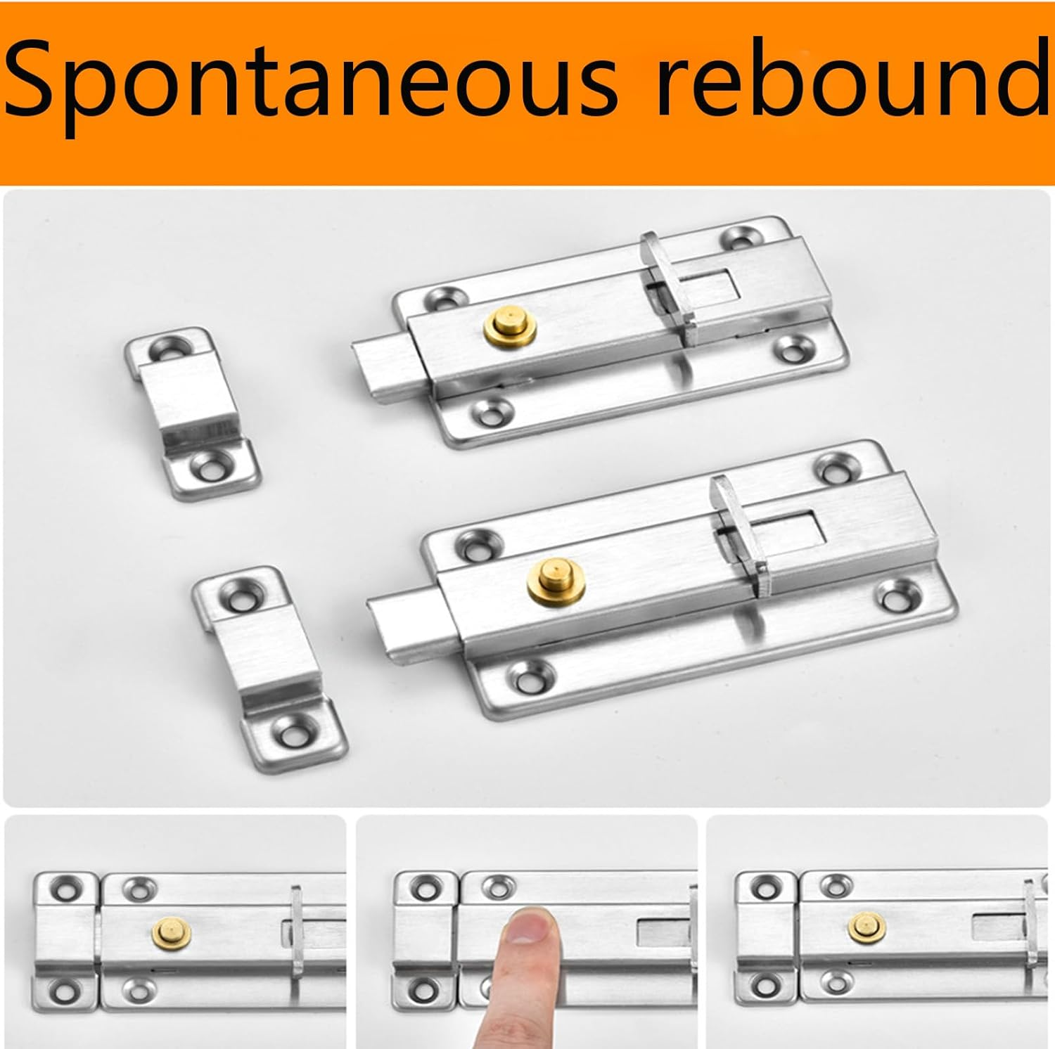 2 Pcs Door Lock Latch, Barrel Bolt Door Lock, Door Bolt Barrel Sliding Latch Lock for Bathroom, Toilet, Window, Furniture Pet Gate, 3 Inch image number 3