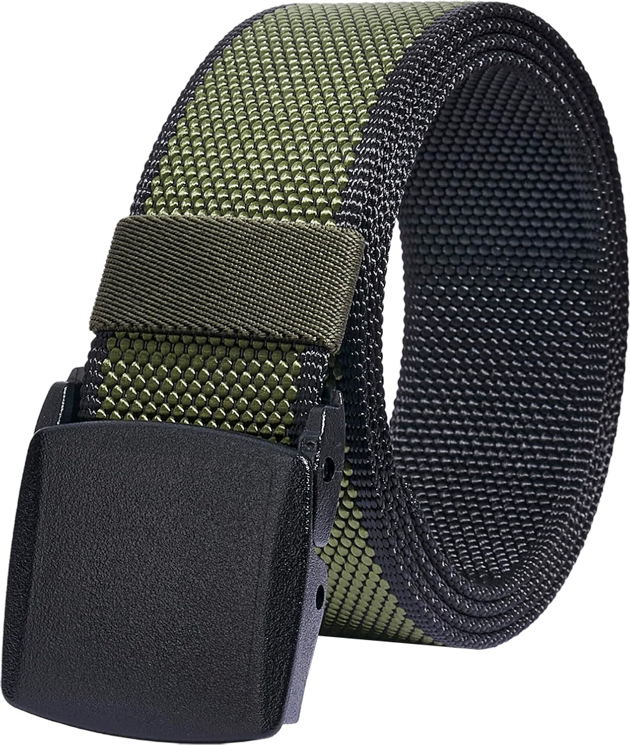 Lionvii Casual Belts for Men - 2 Colors in 1 Reversible with YKK Plastic Buckle - Adjustable Trim to Fit 28-49" Waist
