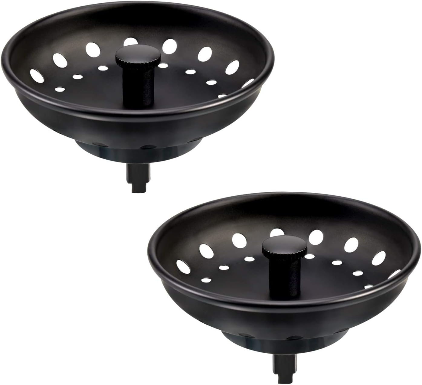 KONE Copper Kitchen Sink Strainer Basket, 2 Pcs Stainless Steel Antique Copper Sink Drain Strainer and Sink Stopper for Standard 3-1/2 Inch Sink Drain, with Metal Center Knob and Rubber Drain Stopper