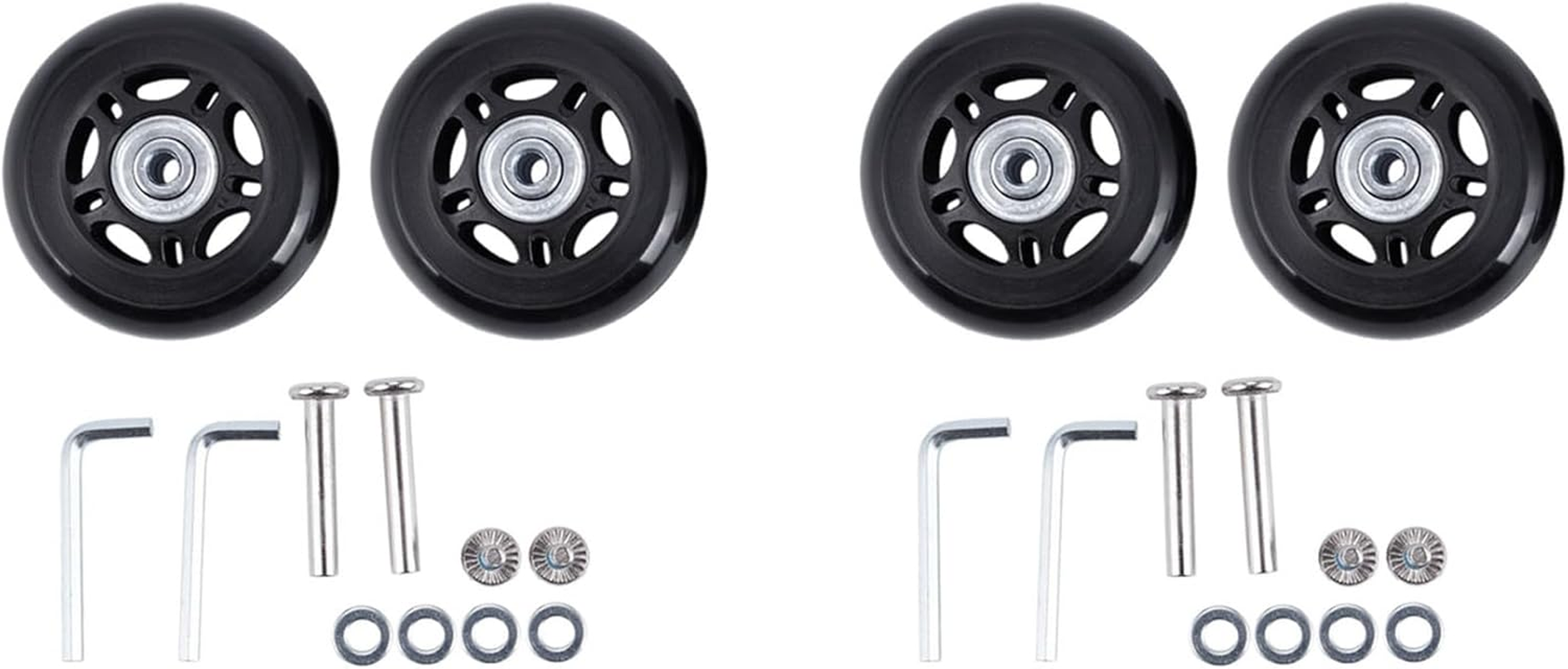 4 Set Luggage Suitcase Replacement Wheels Axles and Wrench Repair Set OD 68Mm image number 1