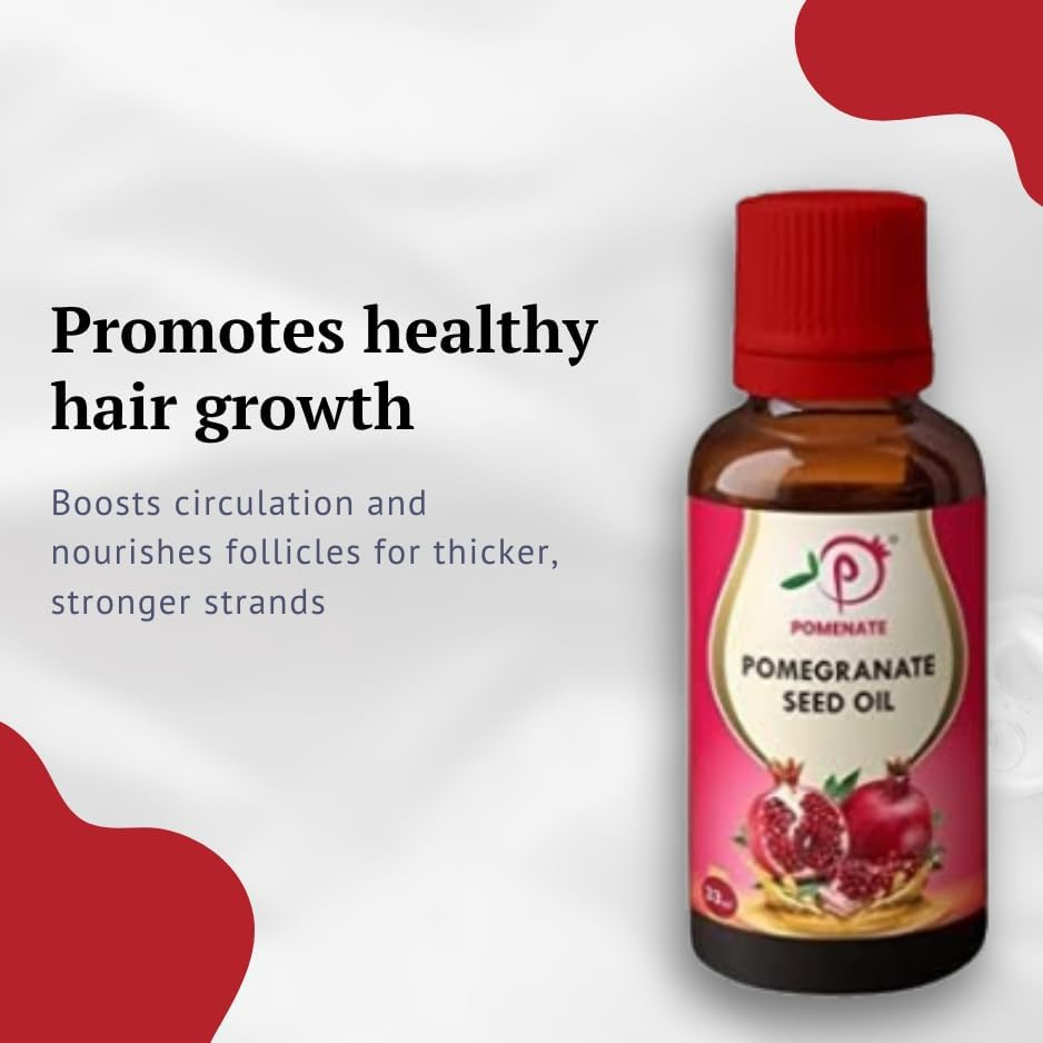 100% Pure and Natural Cold Pressed Extracted Pomegranate Seed Oil (33 Ml). for Skin Care, Hair Care, Anti-Ageing, Helps Reverse Skin Damage